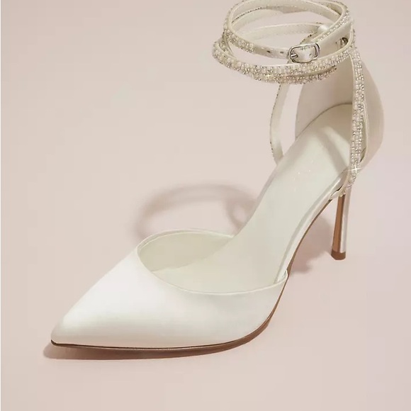 Galina Signature Shoes - NEVER WORN Galina Pearl Strappy Ankle Wrap Heels